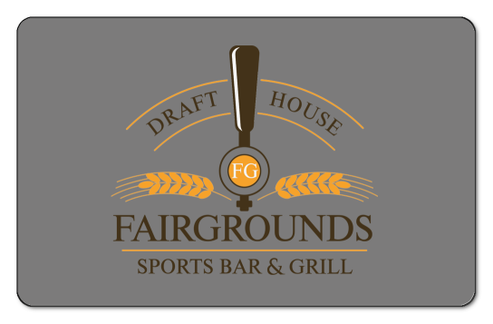 fairgrounds tap logo on a background of white and blue woodgrain